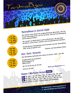 Flyer PDF downloaden Tantradisco Zürich Tantra Disco